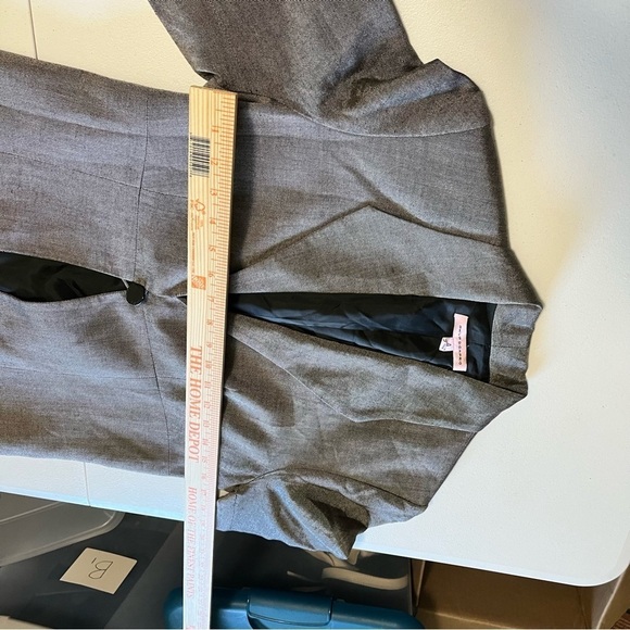 Philip DiCaprio Single Button Longline Blazer Gray Wool Silk Women’s 4 - Picture 6 of 7